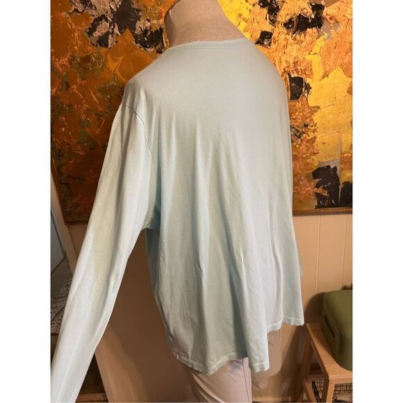 Lands End Plus Size 100% Cotton Lt Blue Tee 2x - Picture 5 of 6